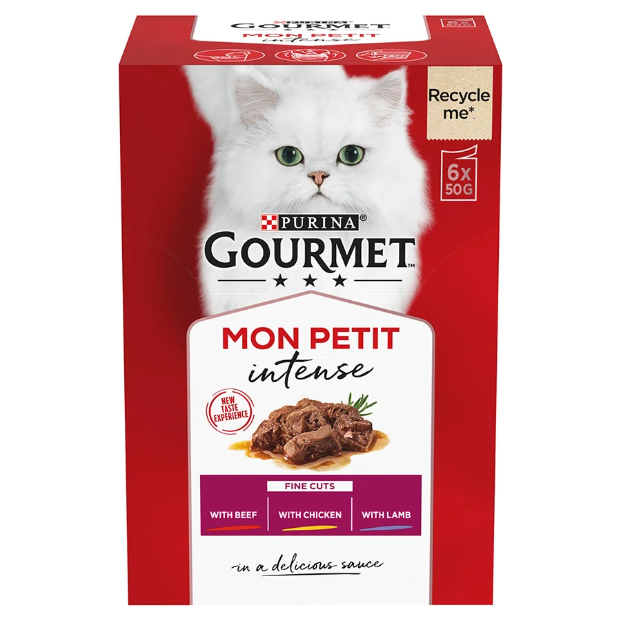 Specialty Gourmet Mon Petit Intense Wet Adult Cat Food Beef， Chicken Lamb 6x50g Certified