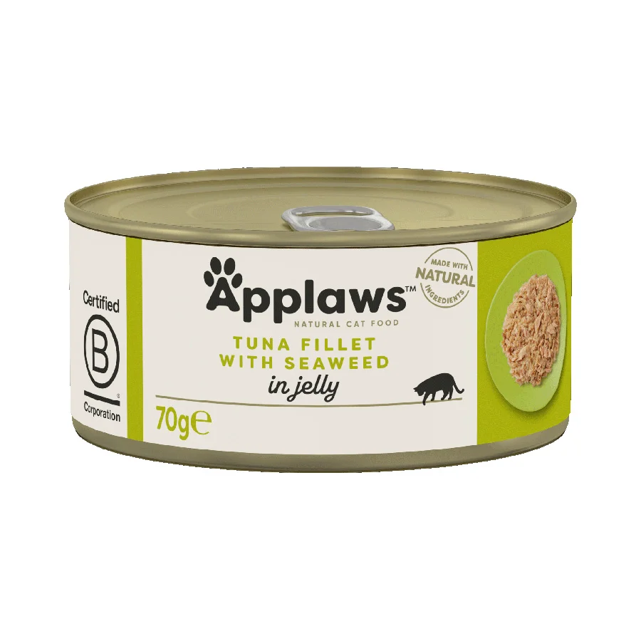 Genuine Applaws Natural Wet Adult Cat Food Tuna Fillet with Seaweed in Jelly Classic