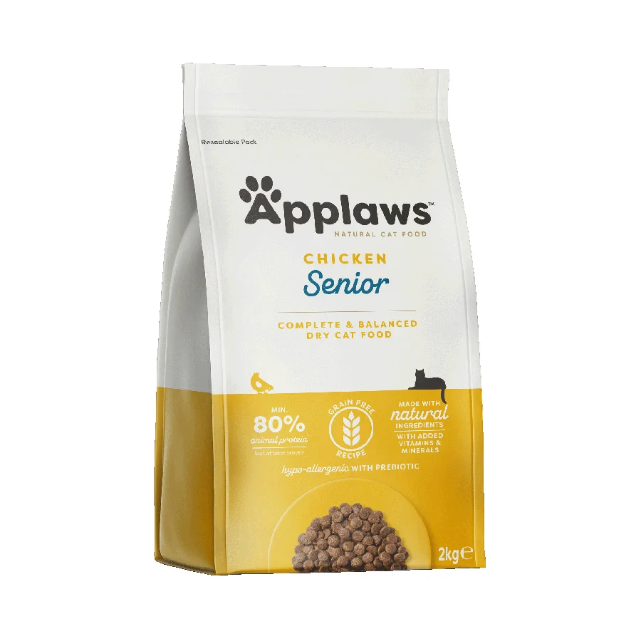 Practical Applaws Complete Balanced Grain Dry Senior Cat Food Chicken Sophisticated