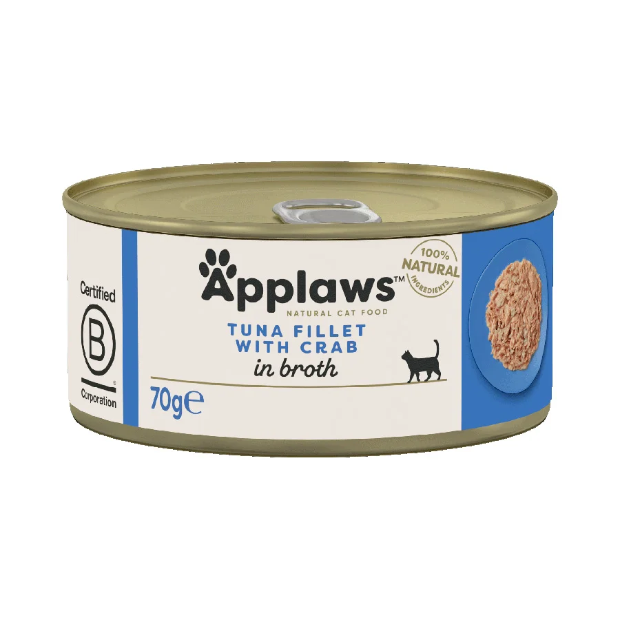 Dependable Applaws Natural Wet Adult Cat Food Tuna Fillet with Crab in Broth Fashionable