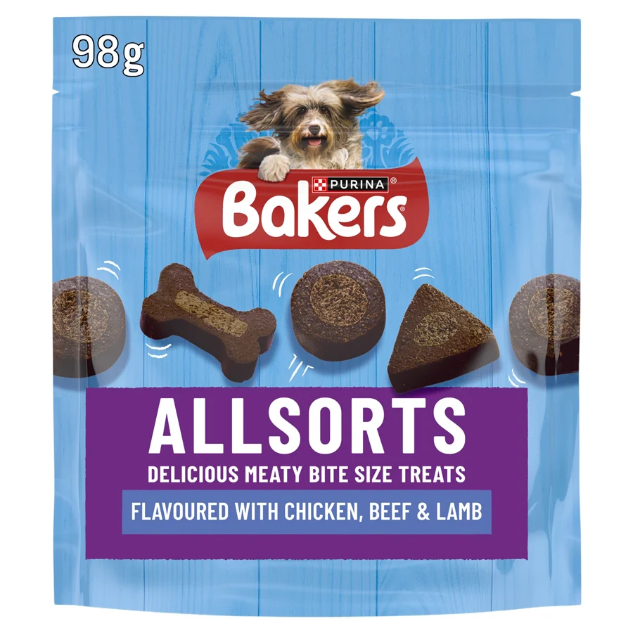 Relaxed Bakers Allsorts Dog Treats Chicken Beef 98g Powerful