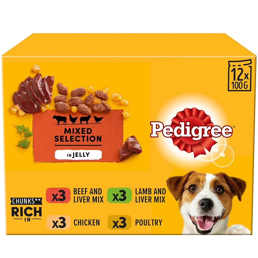 Specialty Pedigree Adult Wet Dog Food Mixed Jelly 12x100g Effective