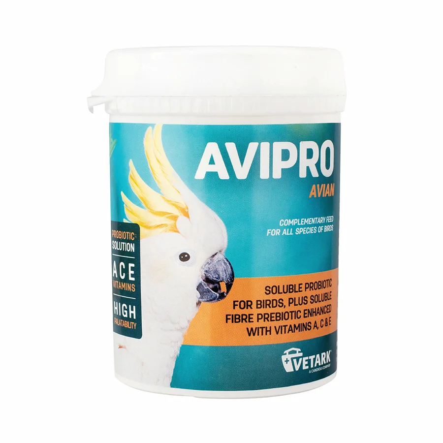 Selected Vetark Avipro Avian Soluble Prebiotic Probiotic Bird Supplement 100g Modern
