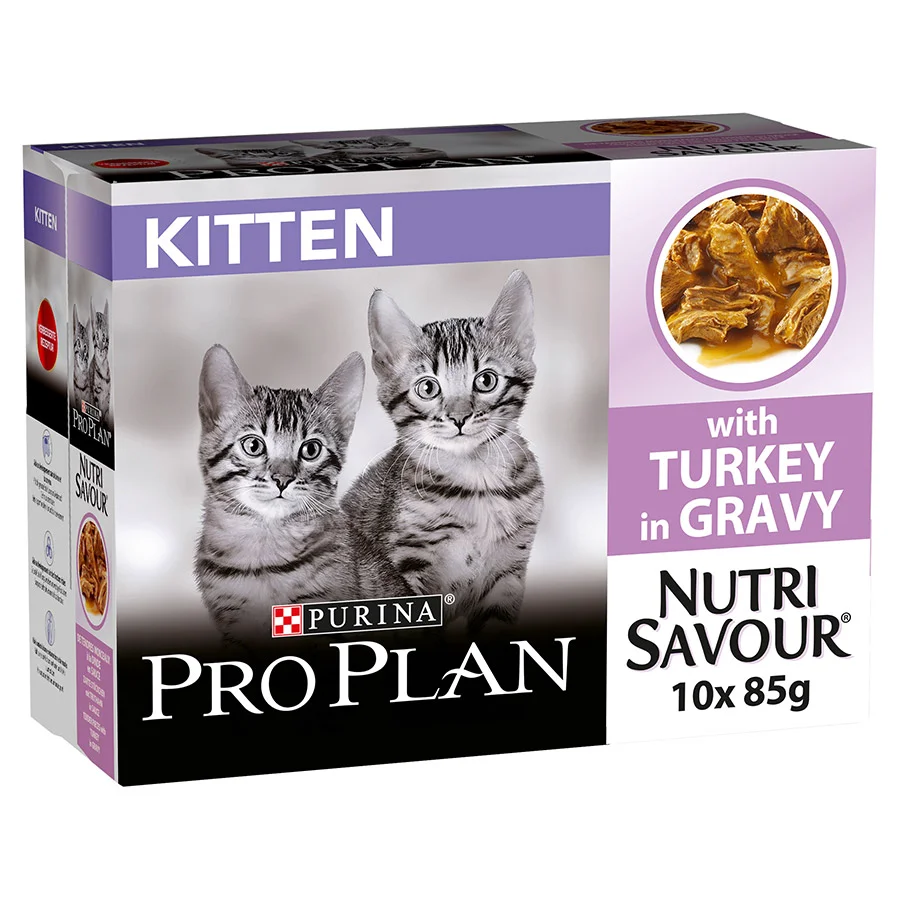 Premium Pro Plan Nutrisavour Wet Kitten Cat Food Turkey 10x85g Elite