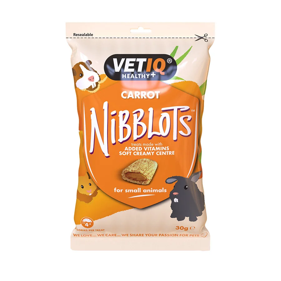 Fast VetIQ Nibblots Small Animals Carrot Treats 30g Authentic