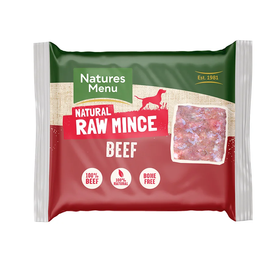 Original Design Natures Menu Frozen Beef Mince Dog Food 12x400g Flexible