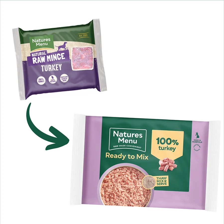 Exclusive Natures Menu Raw Adult Dog Food Turkey 12x400g Durable