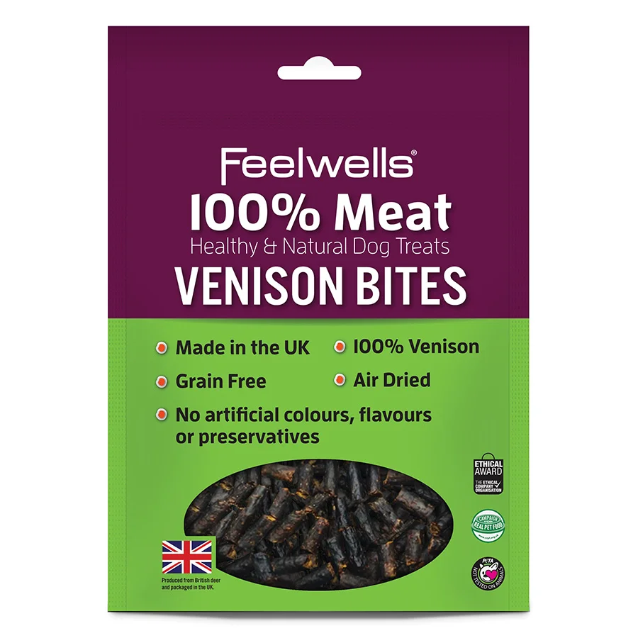 Outstanding Feelwells Healthy Natural Bites Dog Treats Venison 100g Advanced