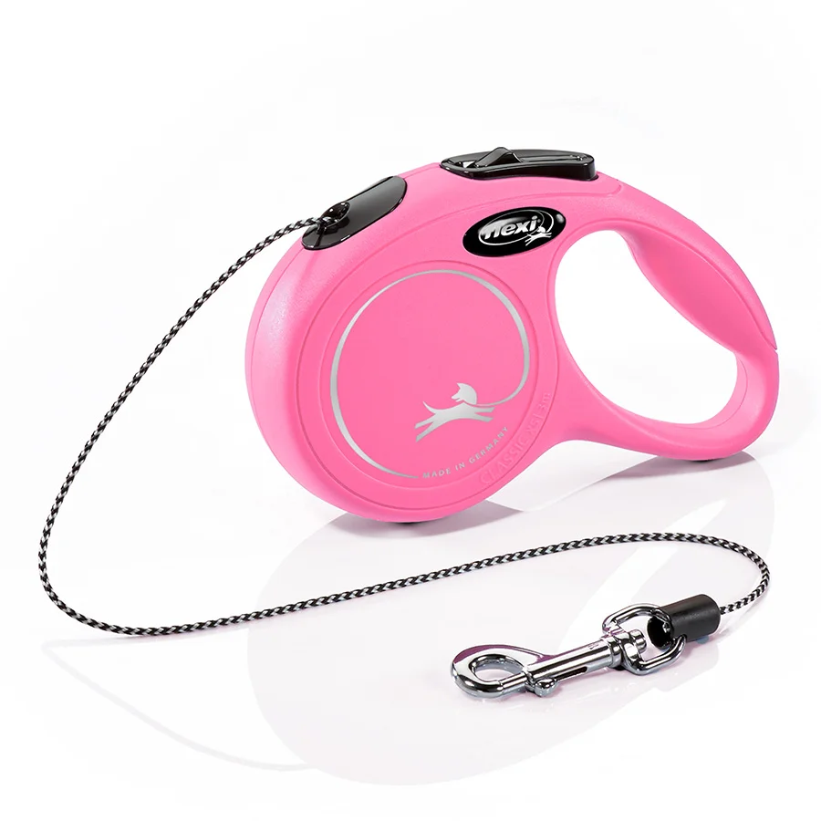 Durable Flexi New Classic Extending Cat Lead 3m Pink X Small Premium