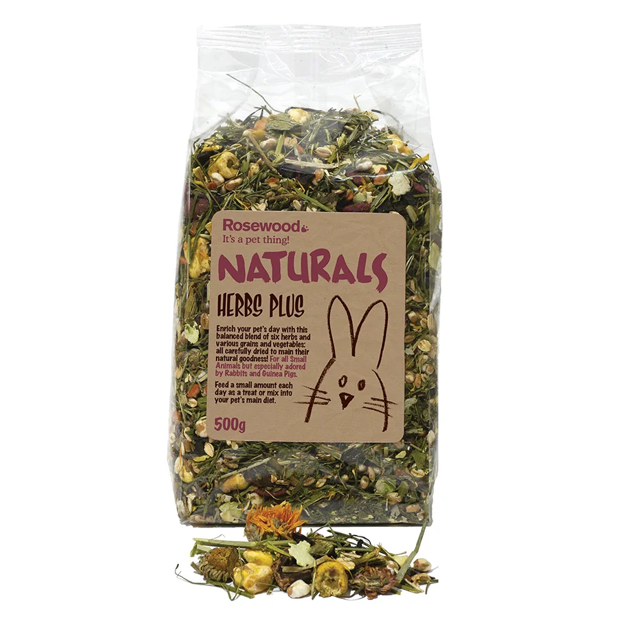 Carefully Designed Naturals Rosewood Herb Plus Small Animal Treat 500g Unique