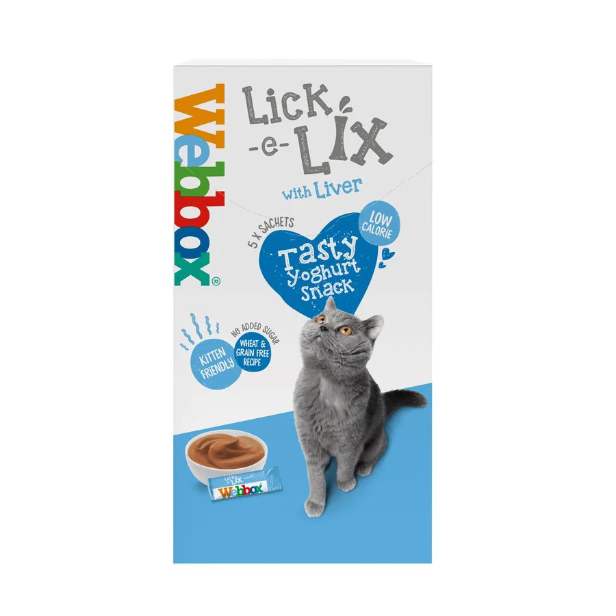 Healthy Webbox Lick-e-Lix Liver Cream Cat Treat 5x10g Refined