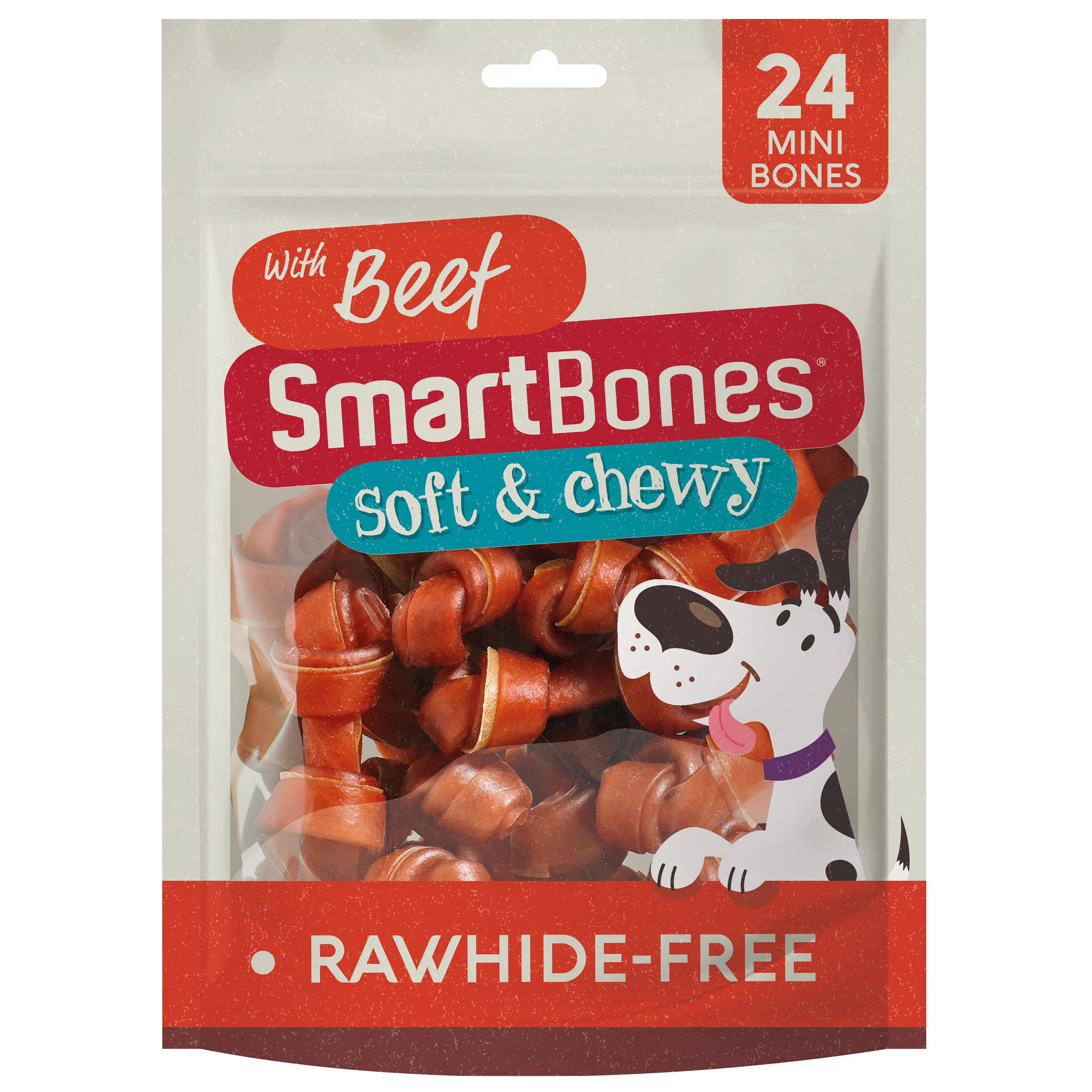 Exceptional SmartBones Mini Breed Dog Bone Chew Beef Rawhide 24 Pack Versatile