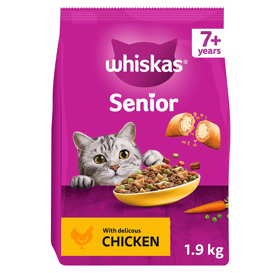 Solid Whiskas 7 Dry Adult Cat Food Chicken 1.9kg Organic