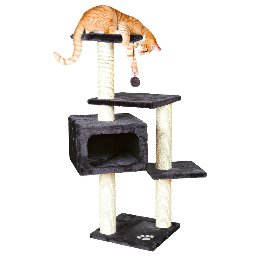 Organic Trixie Palamos Cat Scratching Post Activity Centre Grey Consistent