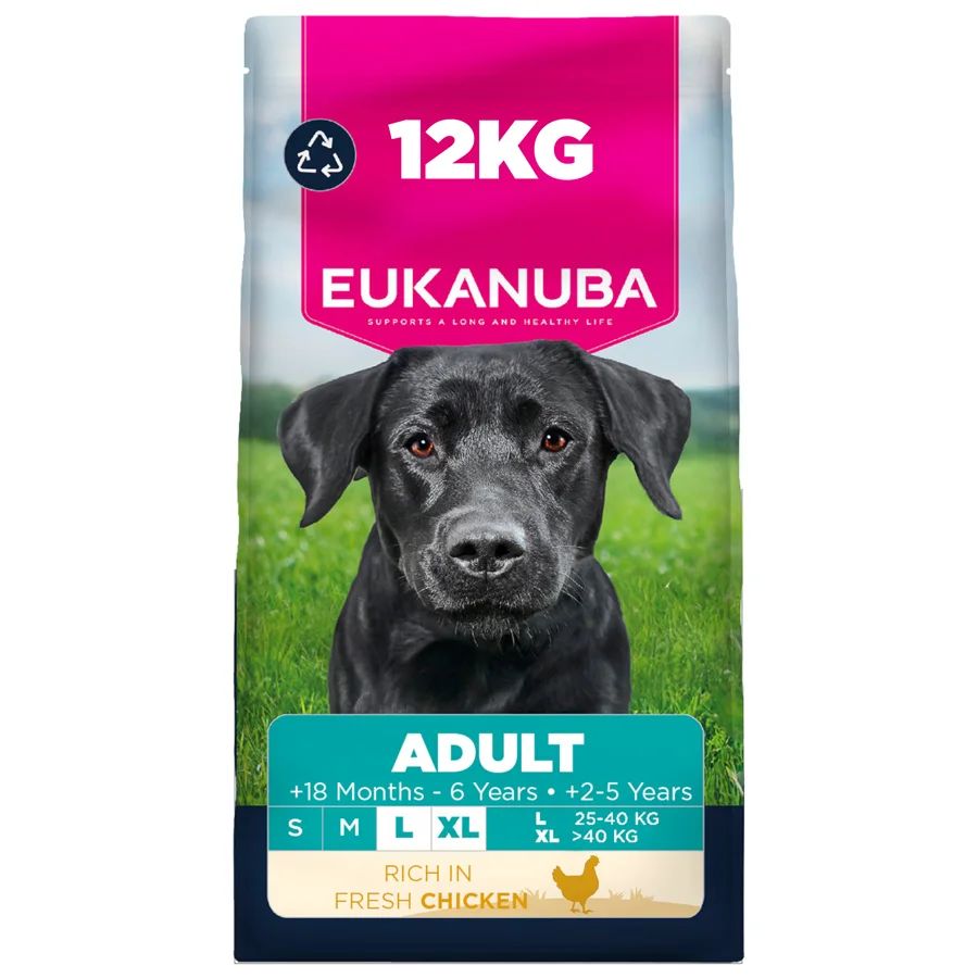 Healthy Eukanuba Large Breed Adult Dry Dog Food Chicken 12kg Official