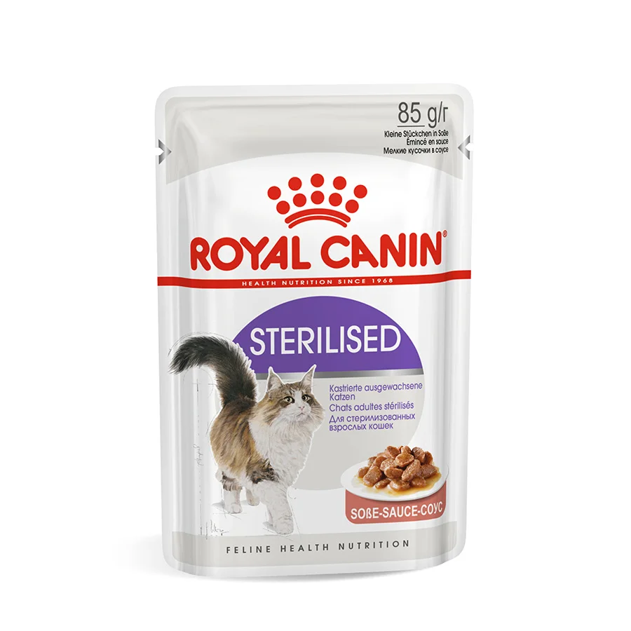 Certified Royal Canin Feline Sterilised Wet Adult Cat Food In Gravy 12x85g Optimized