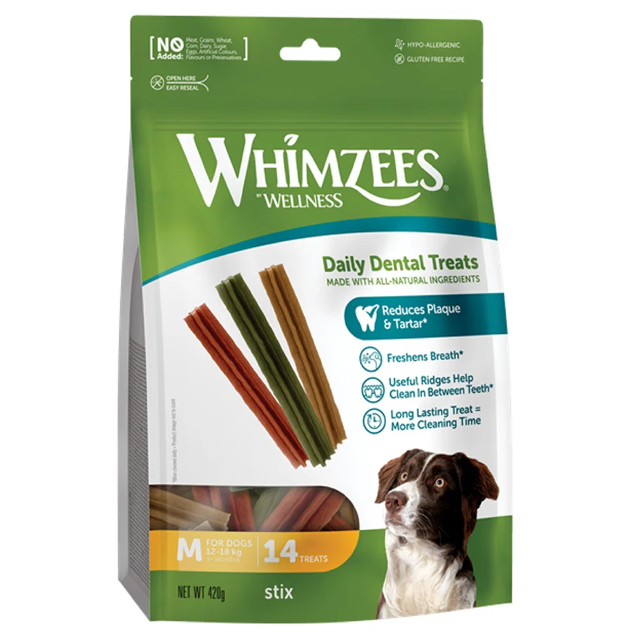 Optimized Whimzees Daily Dental Stix Medium Dogs 14 Pack 420g Natural