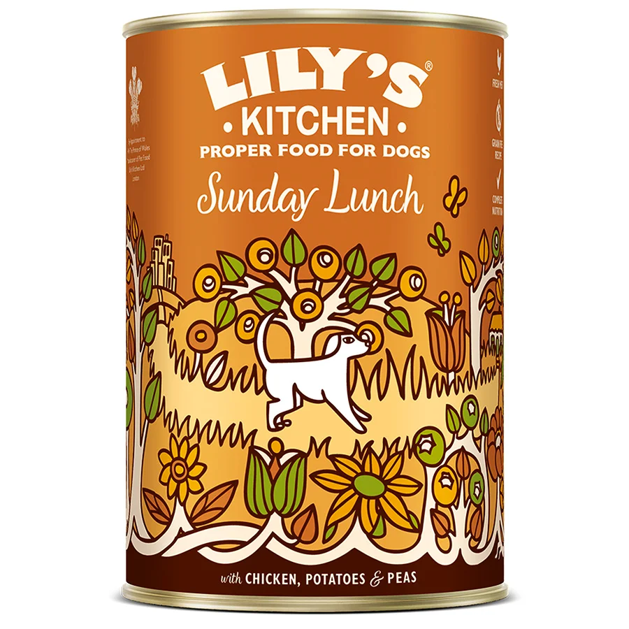 Exclusive Lily x27 s Kitchen Sunday Lunch Adult Wet Dog Food Chicken 400g High-Performance