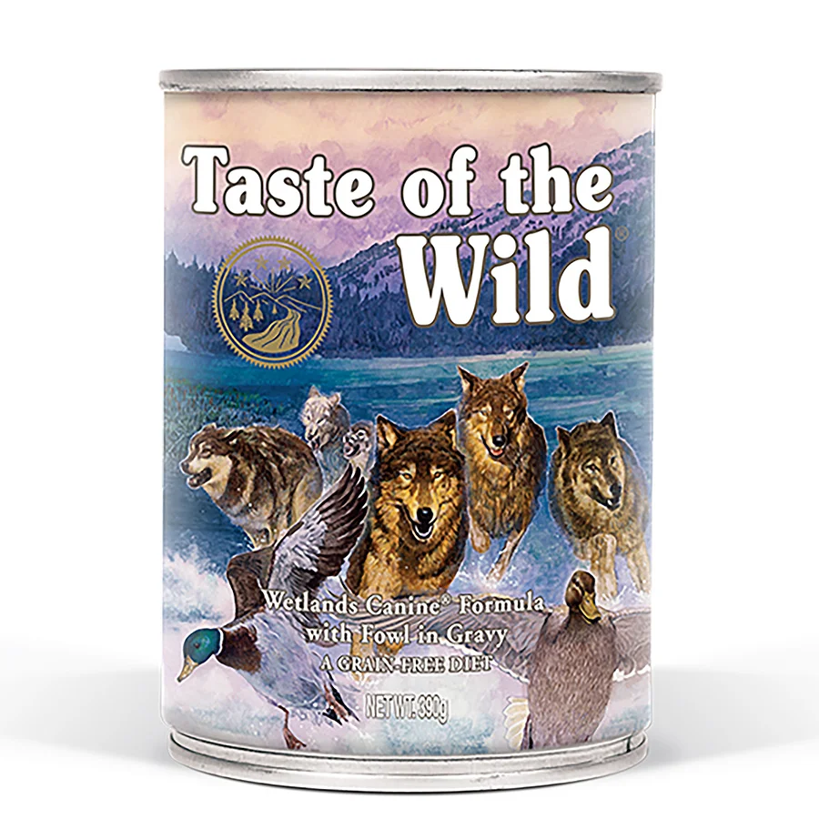 Expertly Made Taste of the Wild Wetlands Canine Wet Dog Food Fowl Gravy 390g Refined