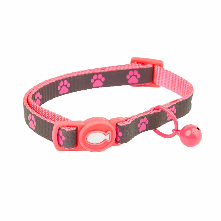 Official Pets at Home Reflective Cat Collar Pink Paw Original