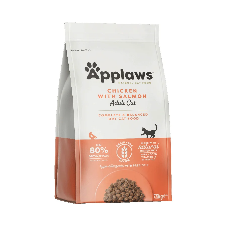 Premium Applaws Complete Balanced Grain Dry Adult Cat Food Chicken Salmon 7.5kg Fine Crafted