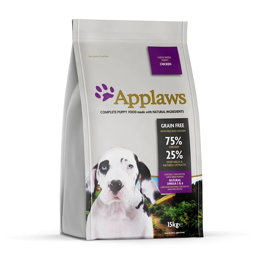 Selected Applaws Natural Grain Large Breed Puppy Dry Dog Food Chicken 15kg Contemporary