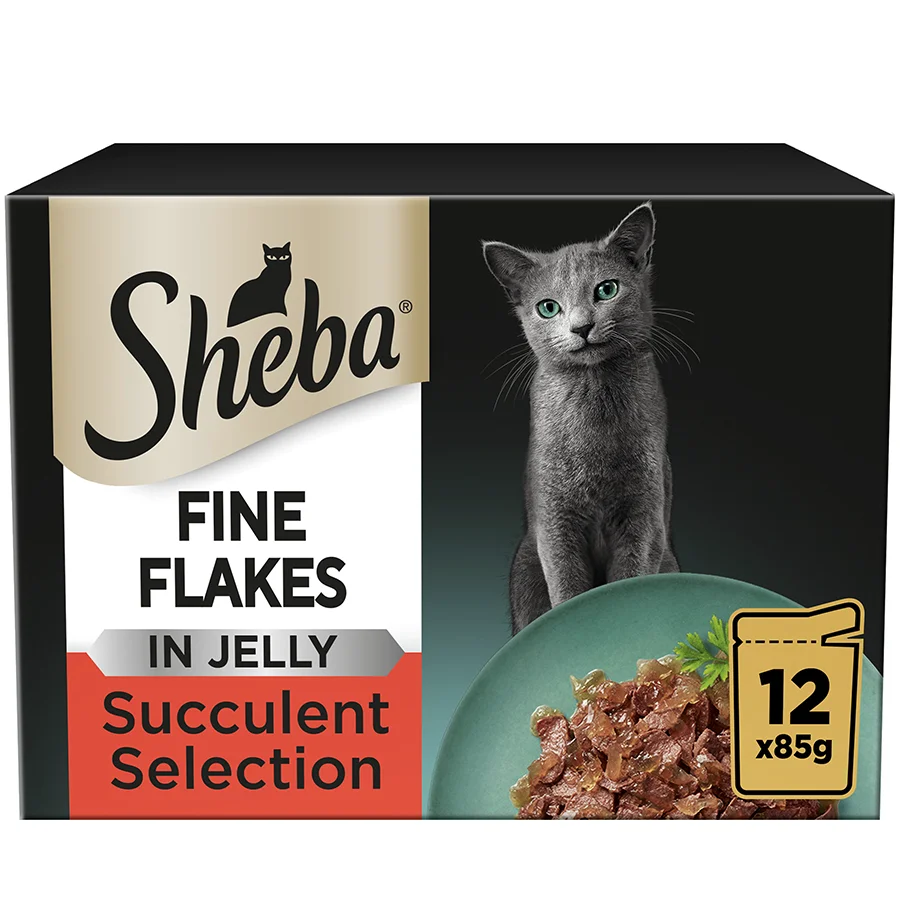 Artisan Sheba Fine Flakes Adult Wet Cat Food Succulent Selection 12x85g Prestigious