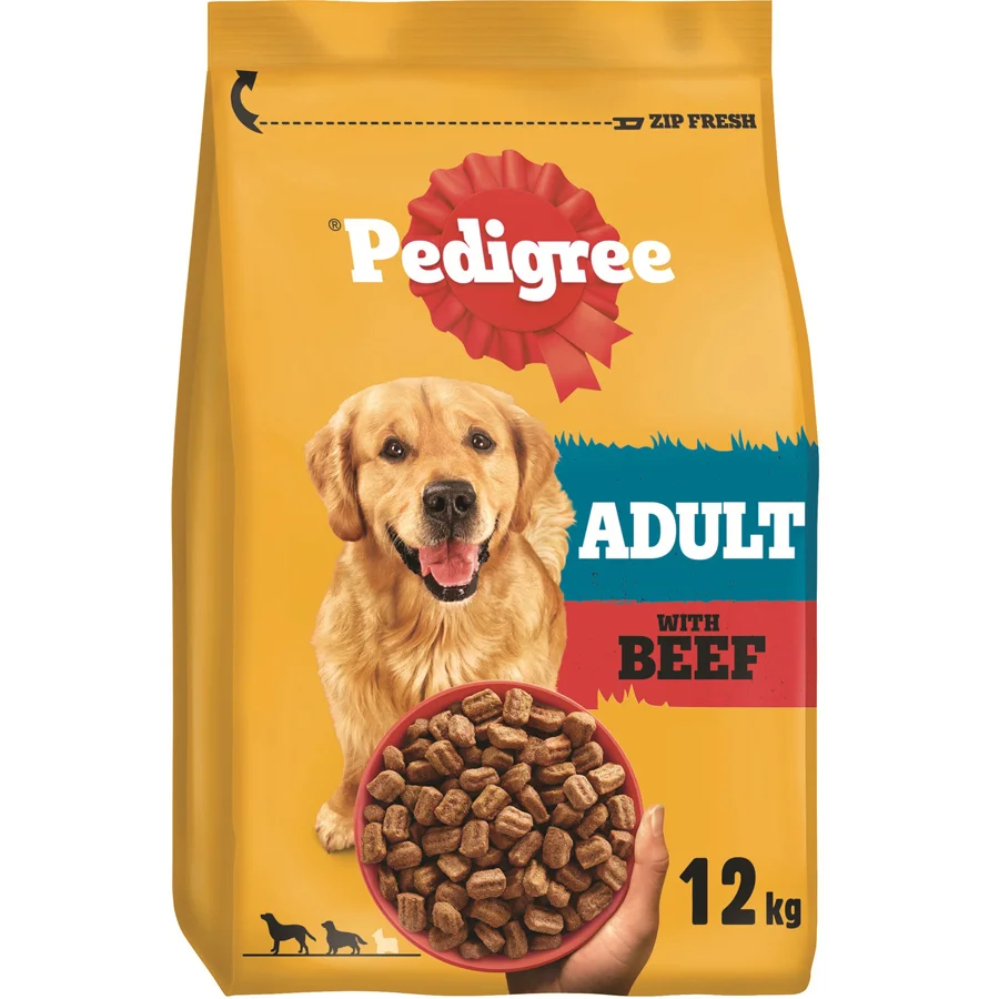 Unique Pedigree Complete Adult Dry Dog Food Beef Veg 12kg Fashionable