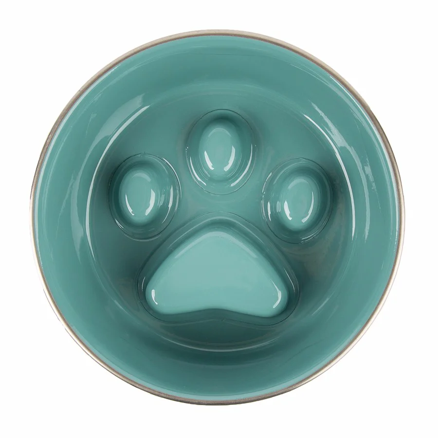 Practical Pets at Home Slow Feed Dog Bowl Blue Large Official