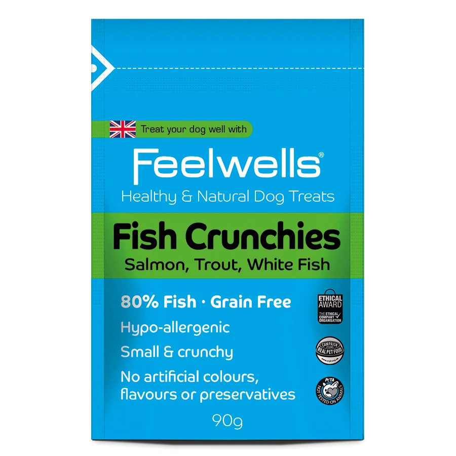 Organic Feelwells Grain 80 Fish Salmon， Trout White Fish Crunchies 90g Efficient