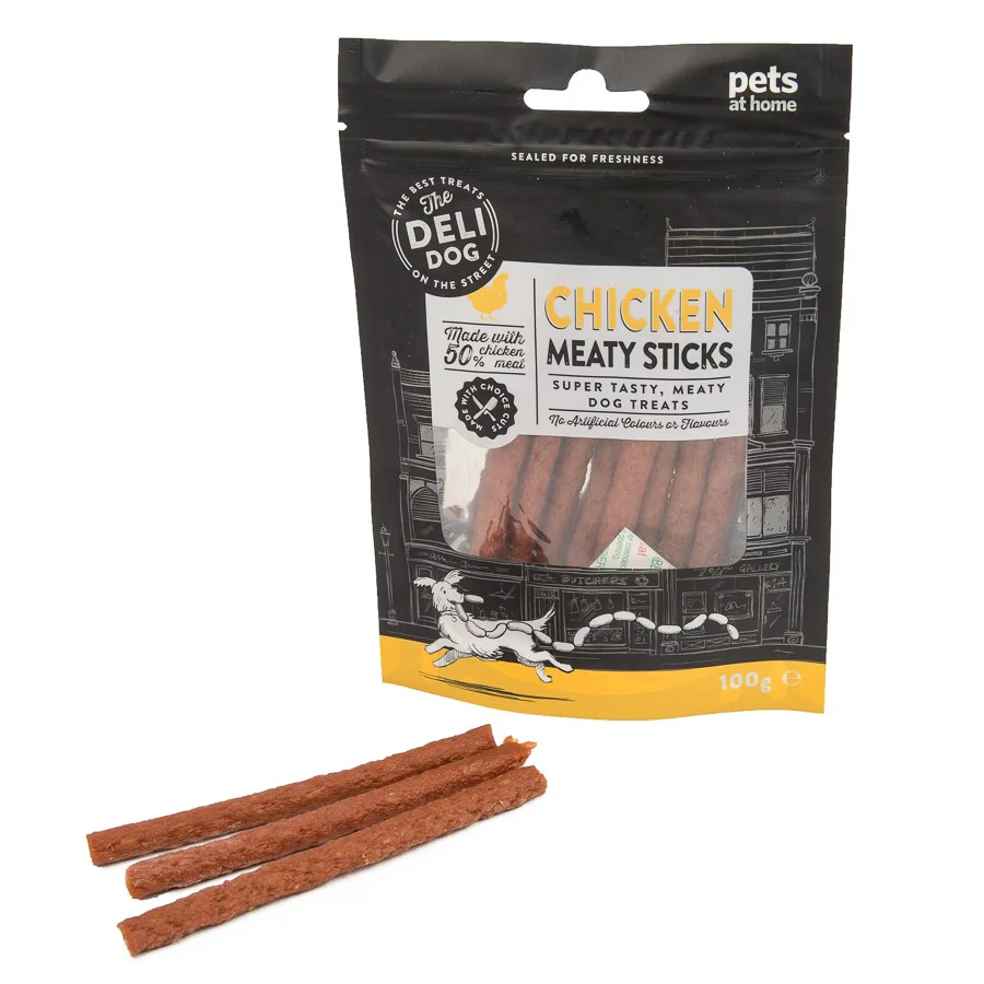 Lightweight The Deli Dog Chicken Meaty Sticks Dog Treats 100g Classic