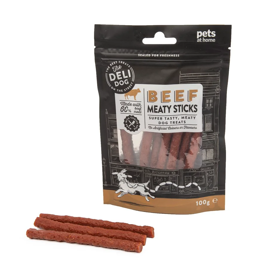 Exclusive The Deli Dog Beef Meaty Stick Dog Treats 100g Reliable