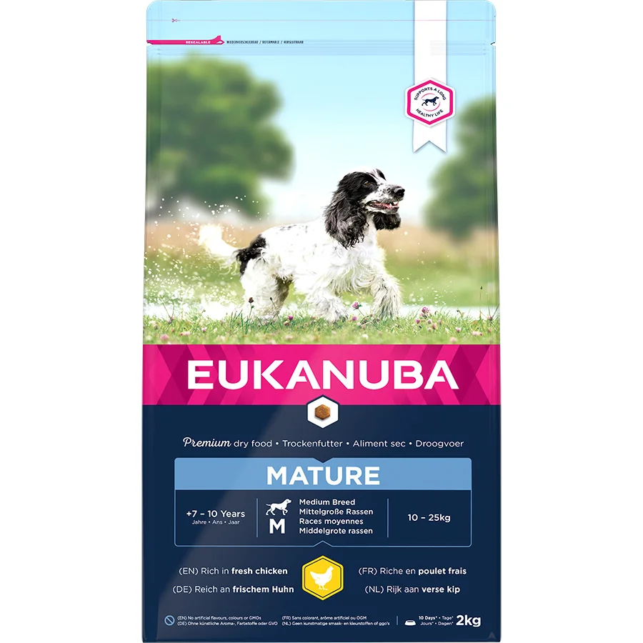Safe Eukanuba Medium Breed Mature Dry Dog Food Chicken 2kg First-Class