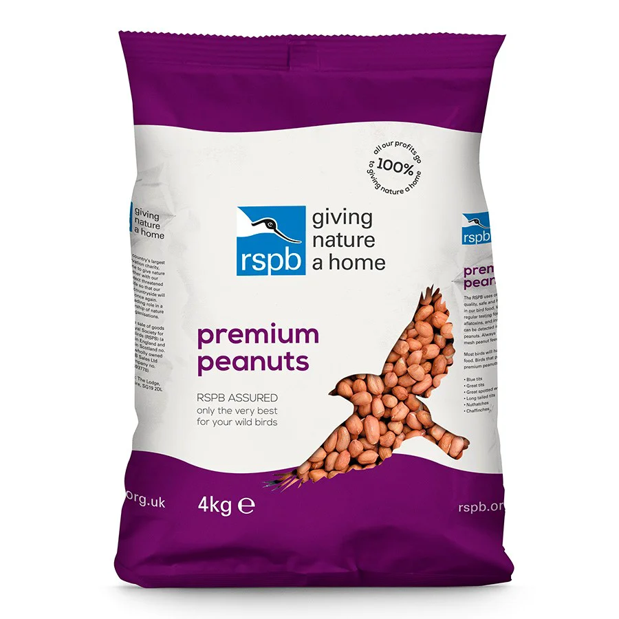 Reusable RSPB Premium Peanuts Wild Bird Food 4kg Premium Material