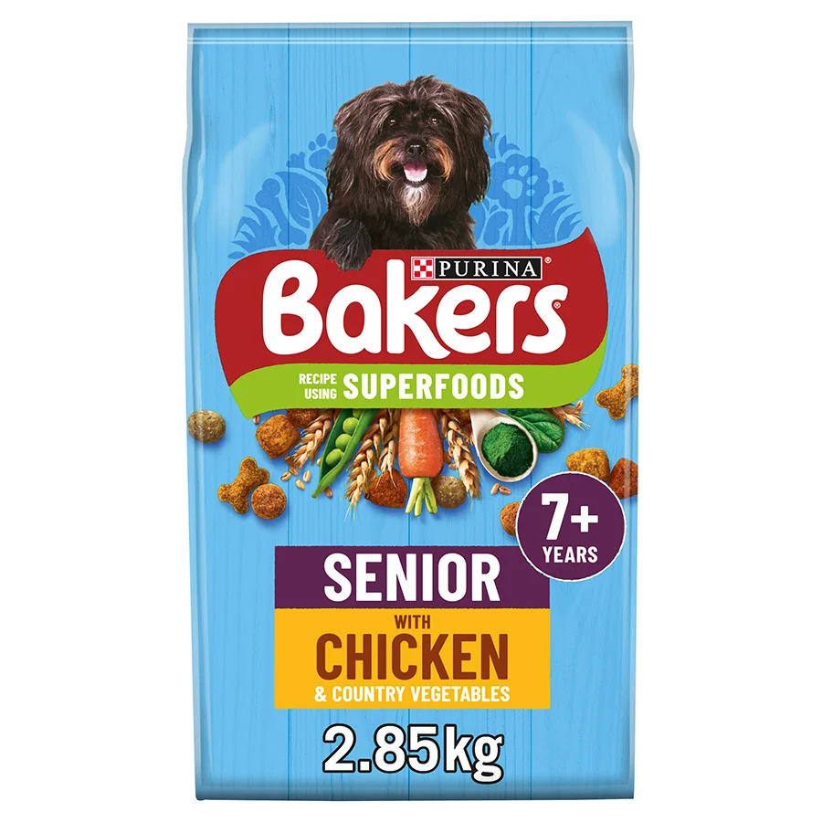 Certified Bakers Senior Dry Dog Food Chicken Veg 2.85kg Environmentally Friendly