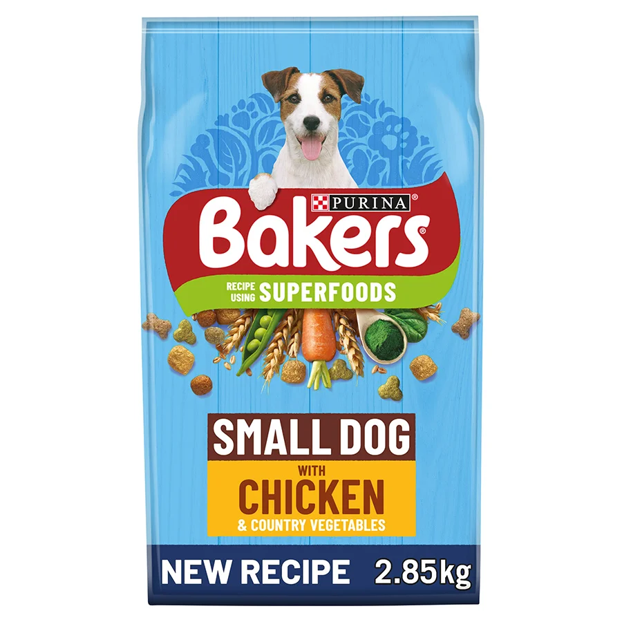 Classic Bakers Small Breed Adult Dry Dog Food Chicken Veg 2.85kg Top-Quality