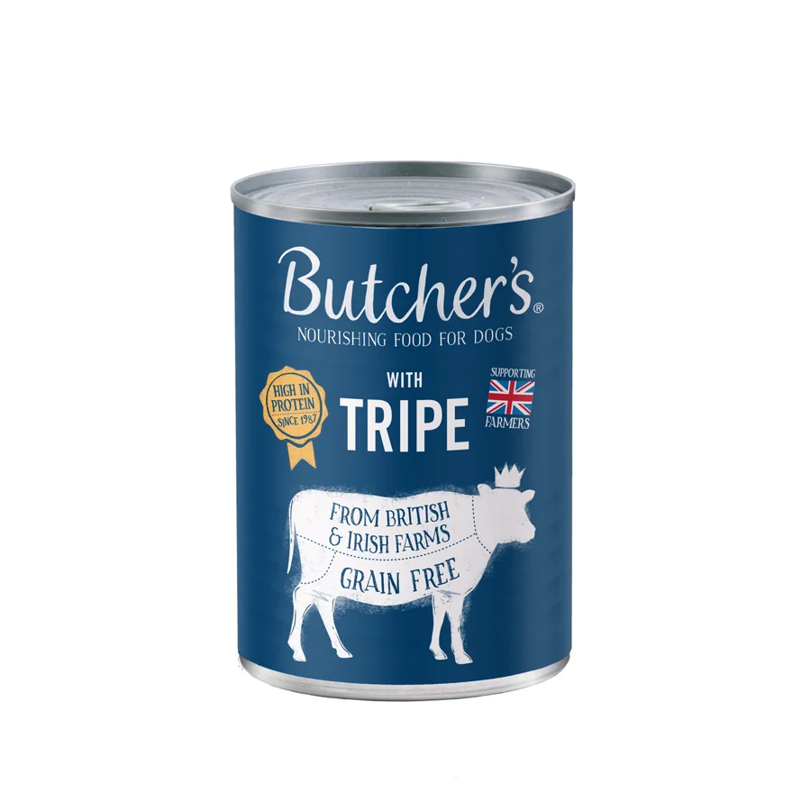 Original Butcher x27 s Grain Adult Wet Dog Food Tripe 400g Green