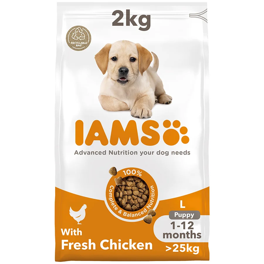 Sustainable Iams Large Breed Puppy Dry Dog Food Chicken 2kg High-Performance