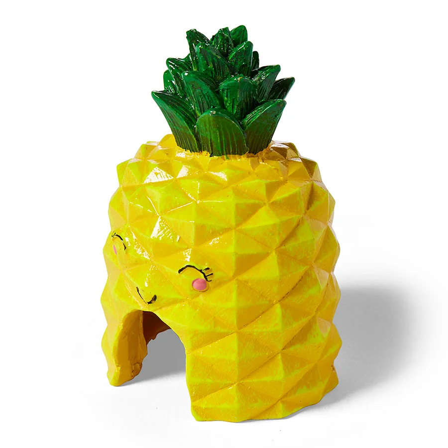 Relaxed Aqua Town Happy Pineapple Aquarium Ornament Official