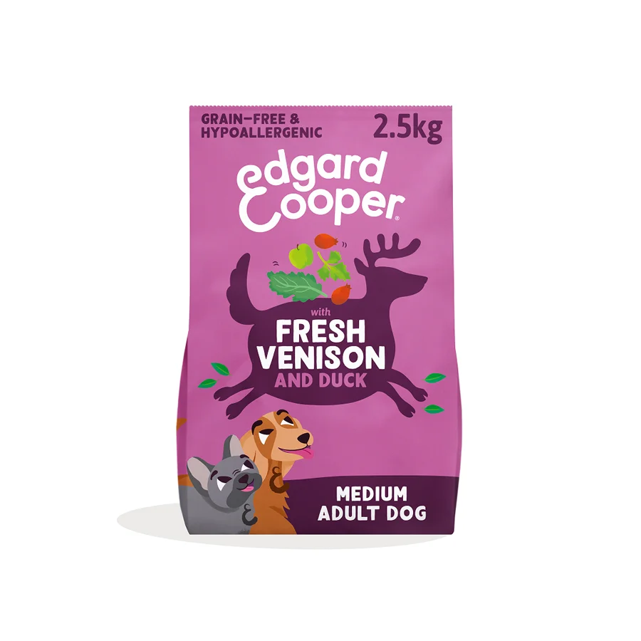 Specialty Edgard Cooper Grain Adult Dry Dog Food Venison Duck 2.5kg Lightweight