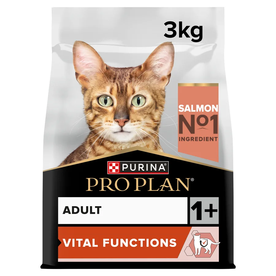 High-Grade Pro Plan Vital Functions Adult Dry Cat Food Salmon 3kg Soft