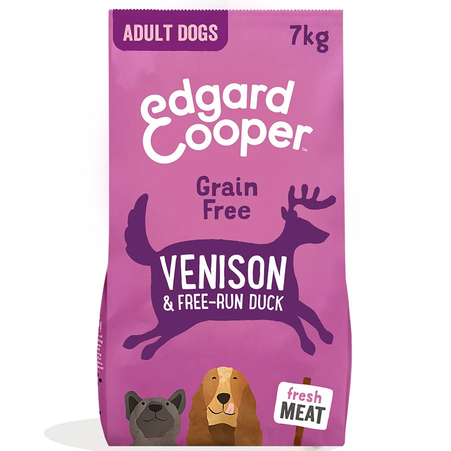 Unique Edgard Cooper Grain Adult Dry Dog Food Venison Duck 7kg Environmentally Friendly