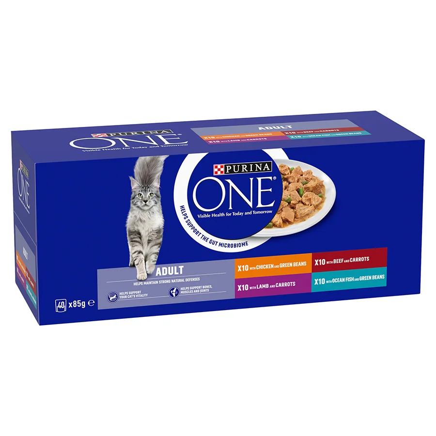 Lightweight Purina ONE Adult Mini Fillets Wet Cat Food Gravy 40x85g Authentic