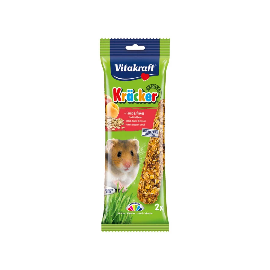 Breathable Vitakraft Kracker Sticks Hamster Treat Fruit Flakes x2 66g Sustainable