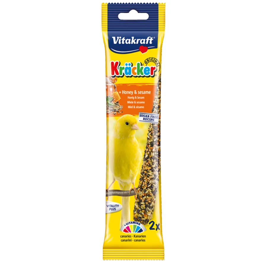 Official Vitakraft Kracker Honey Sesame Canary Treat Sticks 2 Pack Quality
