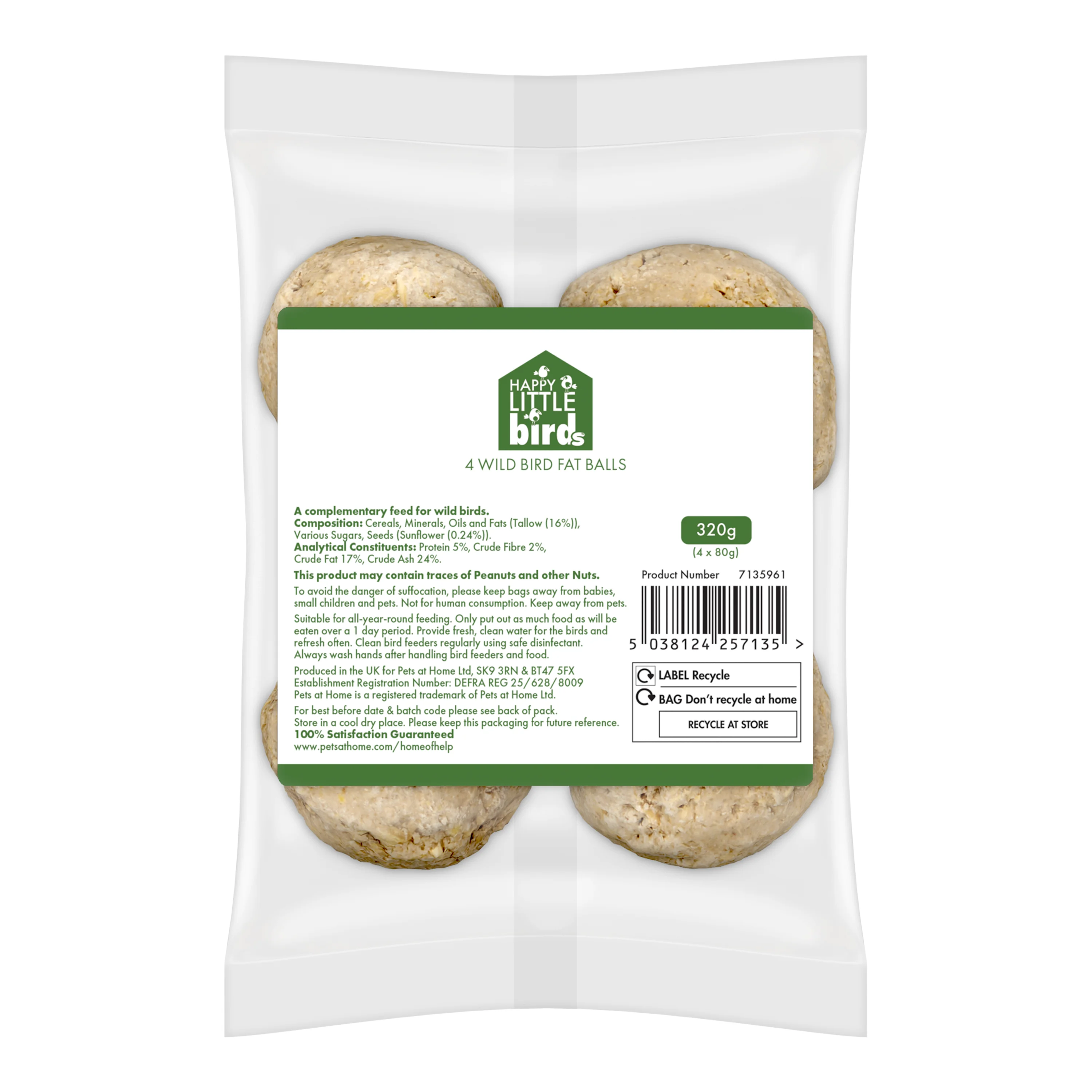 Sophisticated Happy Little Bird Wild Bird Fat Balls 4 Pack Selected