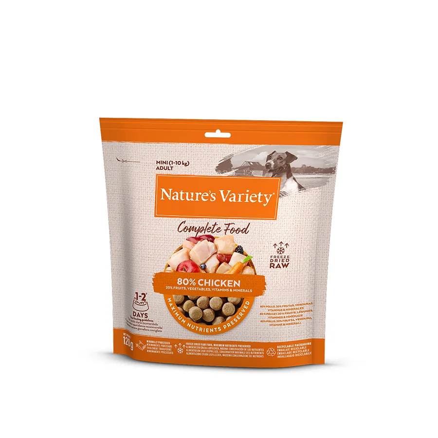 Fast Natures Variety Mini Complete ze Dried Adult Dog Food Chicken 120g Elegant
