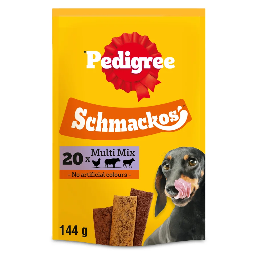 Original Pedigree Schmackos Adult Dog Treats Meaty Mix 20 Pack 144g Premium Material