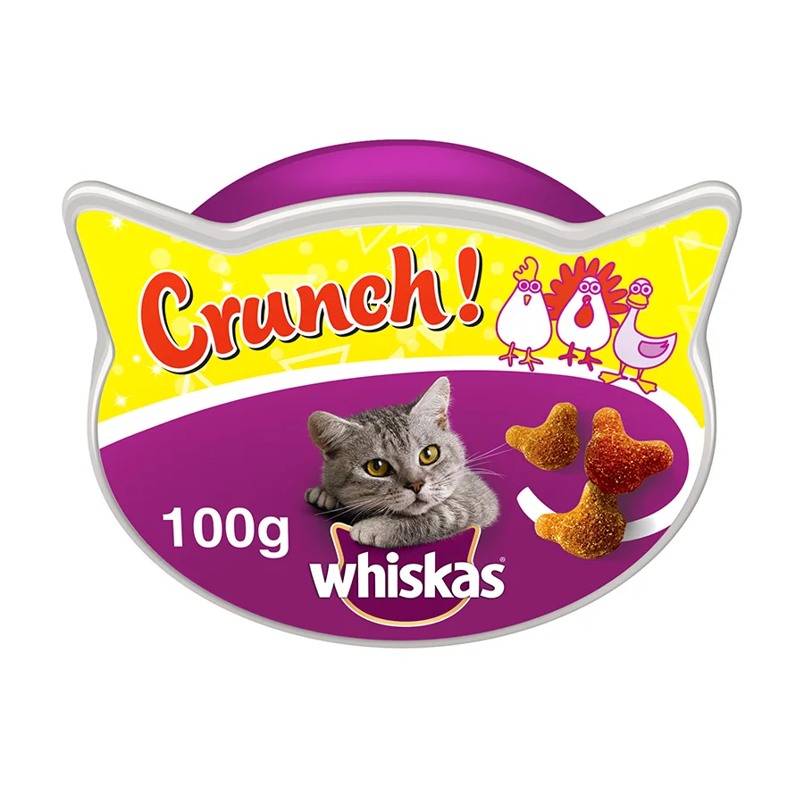 Carefully Designed Whiskas Crunch Tasty Topping Adult Cat Treat Biscuits 100g Reusable