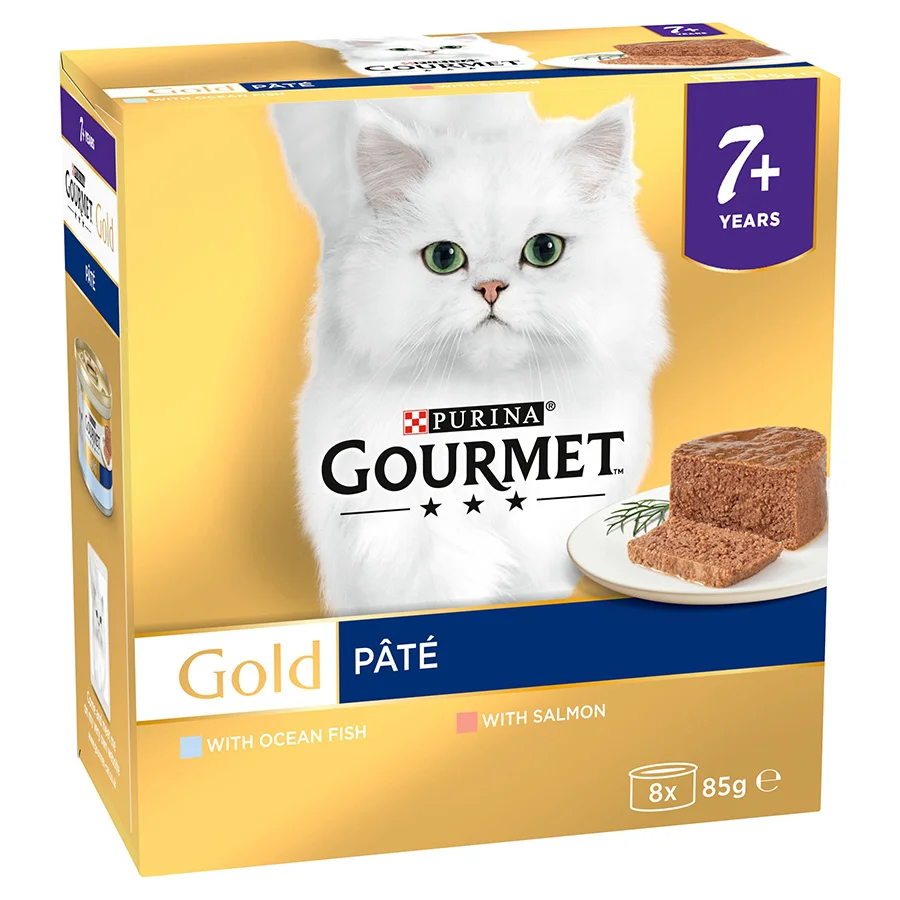 Smart Gourmet Gold Mousse Senior Wet Cat Food with Salmon 8x85g Sustainable